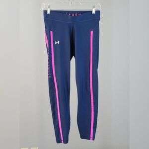 UNDER ARMOUR // navy & fuchsia leggings